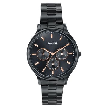 Sonata Women's Work Wear braitiful black Watch - Premium Multifunction design for everyday style