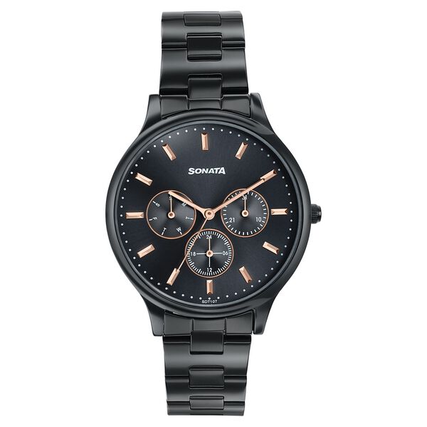 Sonata Women's Work Wear braitiful black Watch - Premium Multifunction design for everyday style - image number 0
