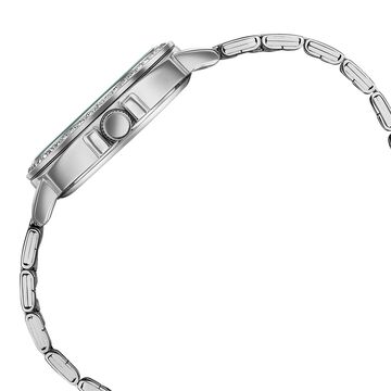 Sonata Festive Quartz Multifunction Silver Dial Silver Metal Strap Watch For Women