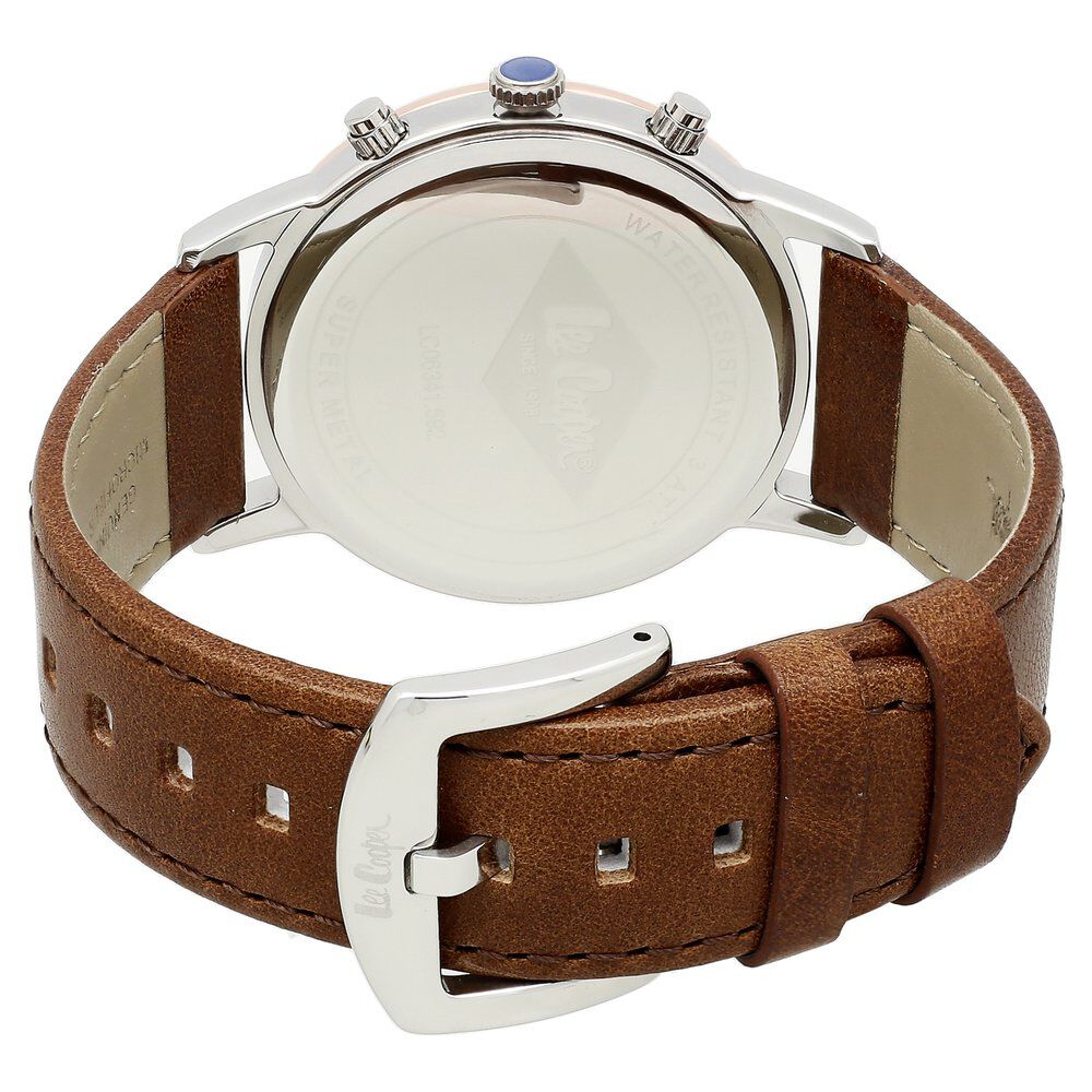 Buy Online Lee Cooper Quartz Analog Blue Dial Leather Strap Watch