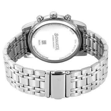 Sonata Wedding Multifunction Blue Dial Stainless Steel Strap Watch For Men