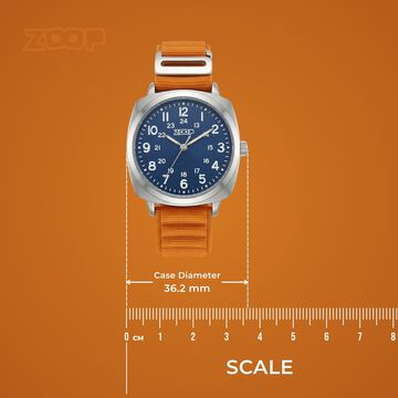 Zoop Metal Analog Watch with Rusty Orange Alpine Strap for Boys Girls Kids from House of Titan