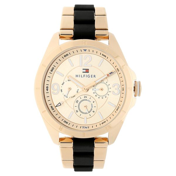 Tommy Hilfiger Quartz Multifunction Rose Gold Dial Bimetal Strap Watch for Women - image number 0