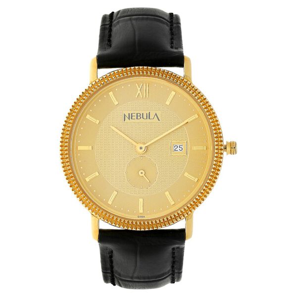 Titan Nebula Vintage 18k Gold Analog Leather Strap Watch for Men - image number 0