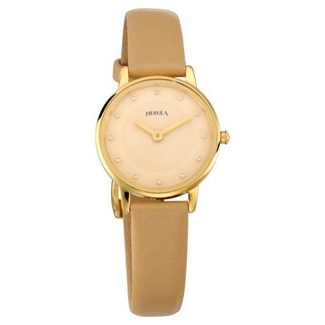 Titan Nebula Lustre Quartz Analog 18 Karat Solid Gold Watch for Women