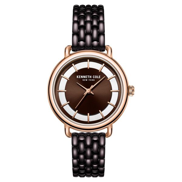 Kenneth Cole Quartz Analog Brown Dial Stainless Steel Strap Watch for Women - image number 0