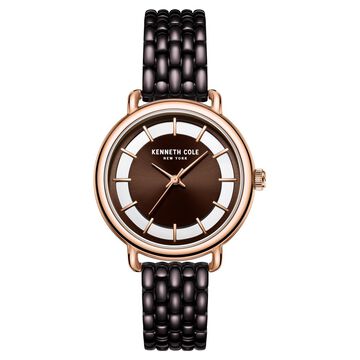 Kenneth Cole Quartz Analog Brown Dial Stainless Steel Strap Watch for Women