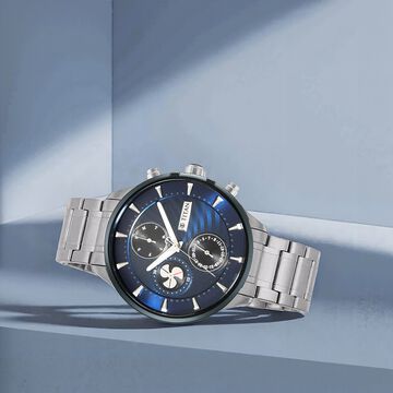 Titan Maritime Blue Dial Quartz Multifunction Stainless Steel Strap watch for Men