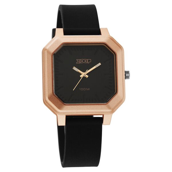 Zoop Fashion Quartz Analog Kida Watch With Black Dial Black Silicone Strap - image number 1