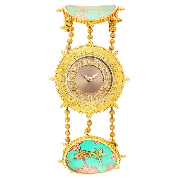 Titan Raga X Masaba Golden Dial Women Watch With Metal Strap - image number 1
