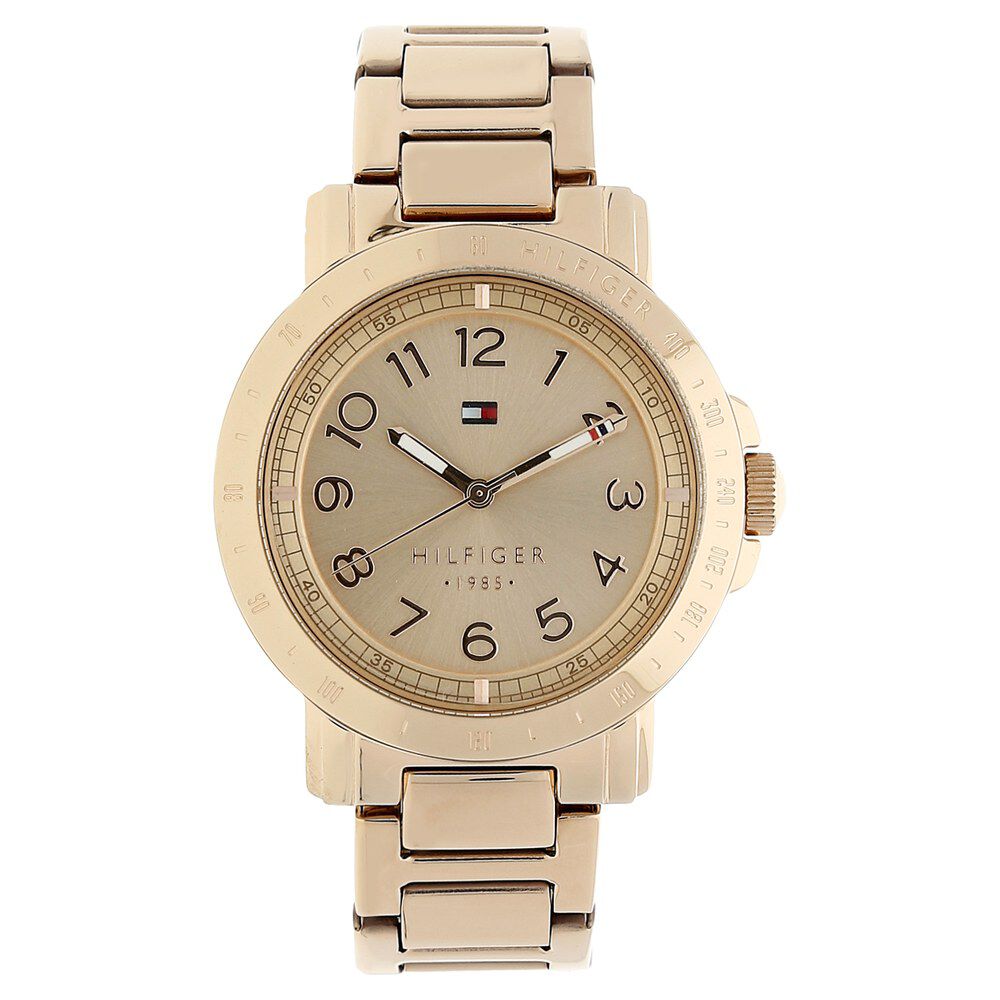 Buy Online Tommy Hilfiger Quartz Analog Rose Gold Dial Metal Strap Watch for Women ncth1781396w Titan