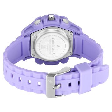 Fastrack Street line Quartz Analog Digital Purple Dial Silicone Strap Watch for Girls
