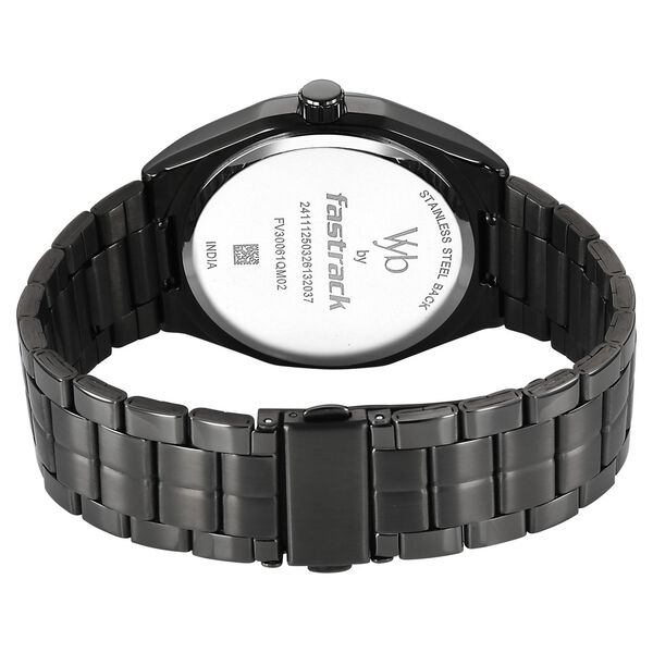 Vyb Aviator By Fastrack Quartz Analog Blue Dial Grey Stainless Steel Strap Watch For Guys - image number 5