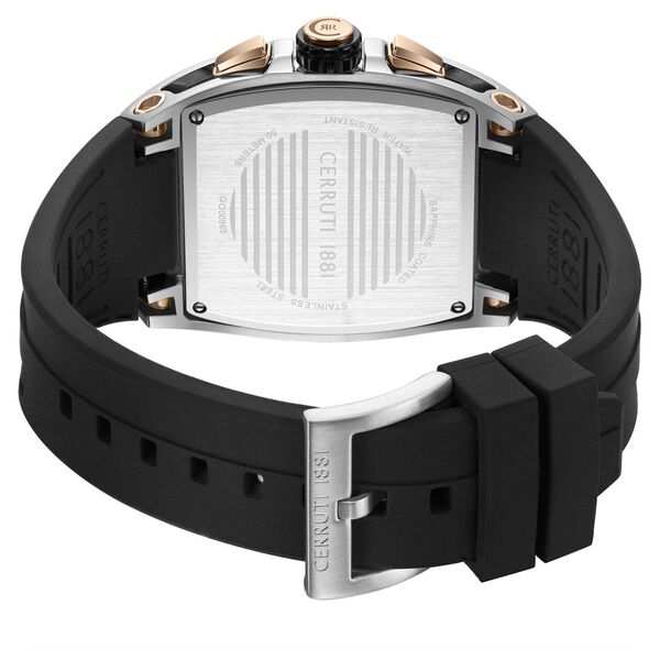Cerruti 1881 Quartz Chronograph Black Dial Black Colour Silicone Strap Watch For Men - image number 2