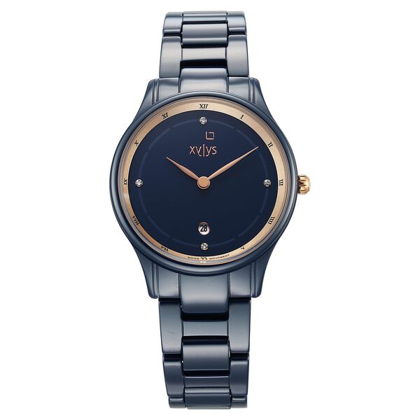 Xylys Swiss Analog with Date Blue Ceramic Strap and Dial Watch For Women - image number 1