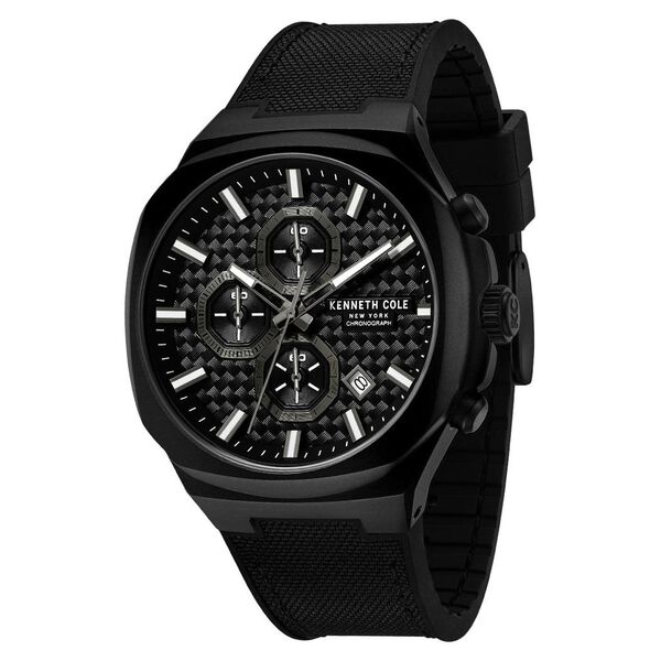 Kenneth Cole Quartz Chronograph Black Dial Black Silicone Strap Watch For Men - image number 1