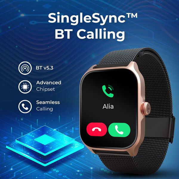 Titan Zeal with 4.69 cm AMOLED Display with AOD, Functional Crown, BT Calling, Smartwatch with Brown Leather Strap - image number 2