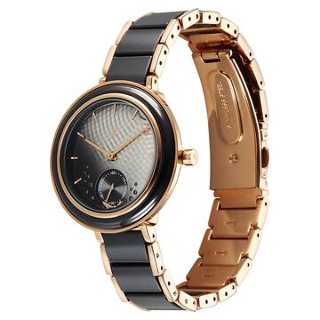 Fastrack Oceanyx - Ceramic Quartz Analog Black Dial Two Toned Strap Watch For Girls