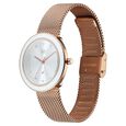 Vyb Lumina By Fastrack Quartz Analog Silver Dial Rose Gold Stainless Steel Strap Watch For Girls - image number 4