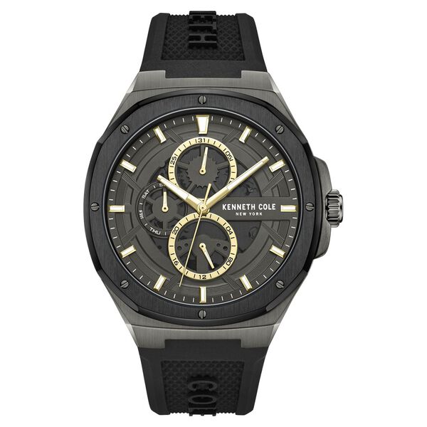 Kenneth Cole Multifunction Grey Dial Silicone Strap Watch For Men - image number 0