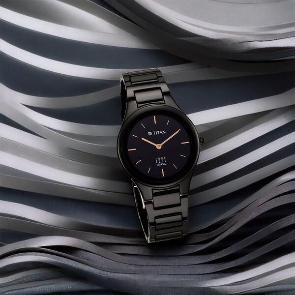 Titan Edge Ceramic Quartz in Arctic White Dial Watch for Women - image number 6