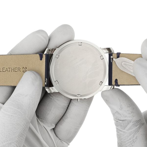 20 mm Blue Genuine Leather Strap for Men - image number 6