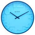 Titan Contemporary Blue Wall Clock with Overlayed numbers - 29.5 cm x 29.5 cm (Medium) - image number 1