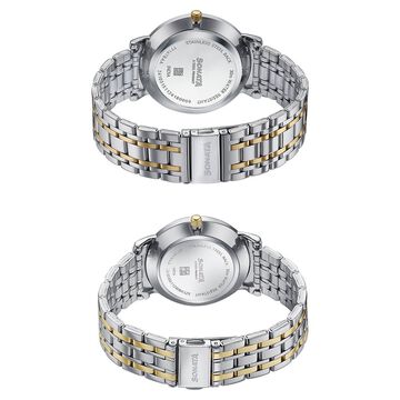 Sonata Wedding Edit Quartz Analog with Date Silver Dial Stainless Steel Strap Watch For Pair