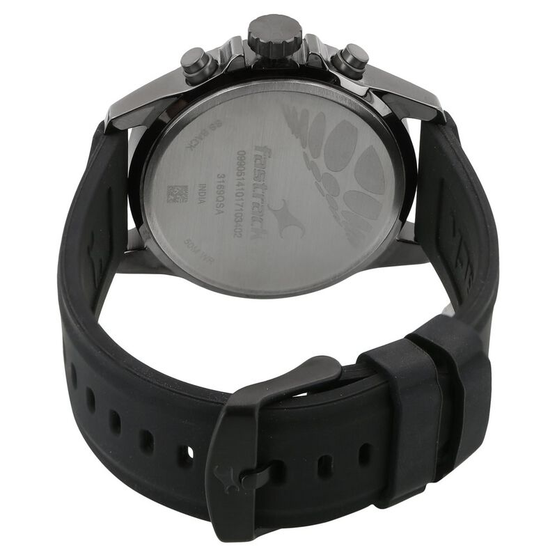 Fastrack Loopholes Quartz Multifunction Black Dial Silicone Strap Watch for Guys - image number 3