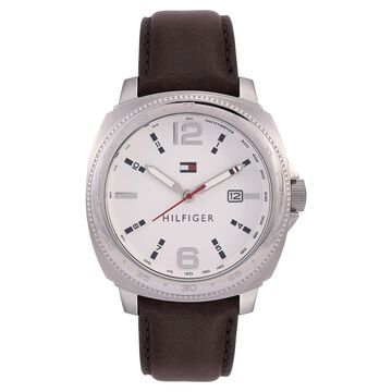 Tommy Hilfiger Quartz Analog with Date White Dial Silicone Strap Watch for Men