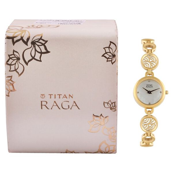 Titan Quartz Analog White Dial Metal Strap Watch for Women - image number 4