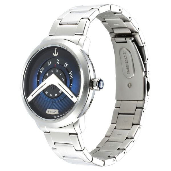 Titan Maritime Quartz Analog Blue Dial Stainless Steel Strap Watch for Men - image number 2