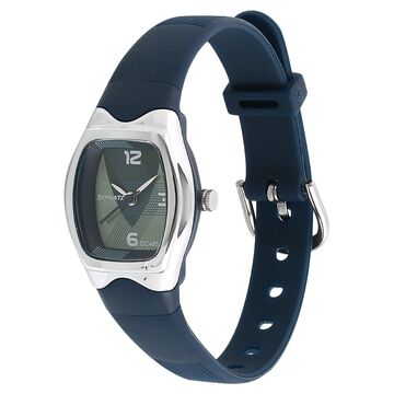 SF Quartz Analog Green Dial Plastic Strap Watch for Women