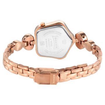 Sonata Utsav Pink Dial Rose Gold Bi Metal Strap Watch for Women