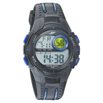 SF Digital Dial Black PU Strap Watch for Men