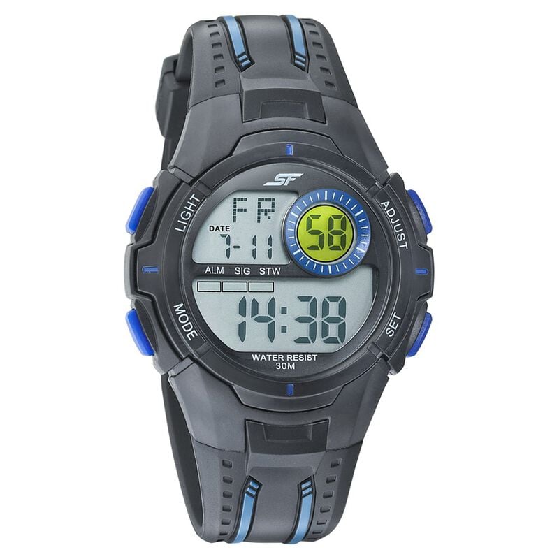 SF Digital Dial Black PU Strap Watch for Men