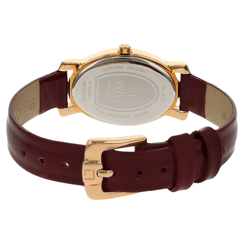 Buy Online Xylys Swiss Analog Brown Leather Strap and Mother of Pearl Dial Watch For Women nf9728wl02 Titan