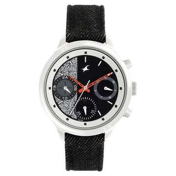 Fastrack Denim Quartz Multifunction Black Dial Denim Strap Watch for Girls