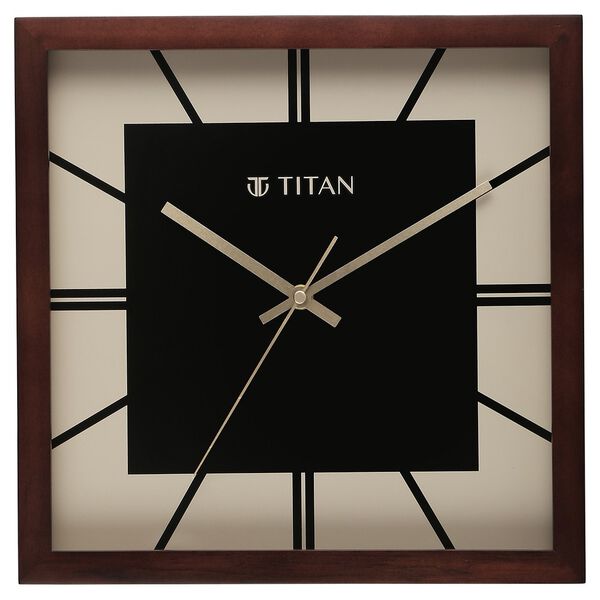 Titan Black & Timber Wooden Wall Clock - image number 1