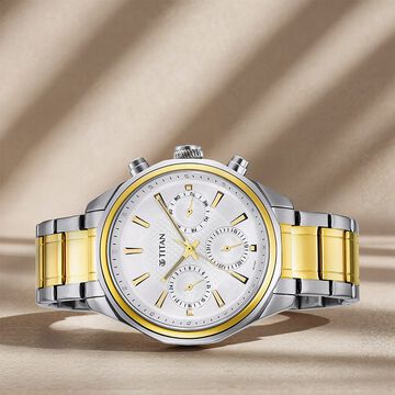 Titan Regalia Opulent Multifunction Silver Dial Silver Stainless Steel Strap Watch For Men