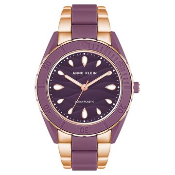 Anne Klein Quartz Analog Purple Dial Plastic Strap Watch for Women