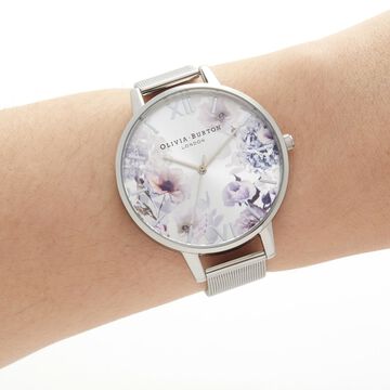 Olivia Burton Quartz Analog Silver Dial Stainless Steel Strap Watch for Women