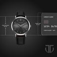 Titan Elegance Analog with Date by Hand and Dark Grey Dial Black Leather Strap Watch for Men - image number 3