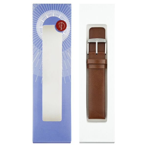22 mm Tan Genuine Leather Strap for Men - image number 5