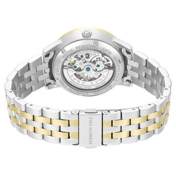 Kenneth Cole Automatic Automatic Golden Dial Two Toned Stainless Steel Strap Watch For Women