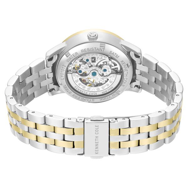Kenneth Cole Automatic Automatic Golden Dial Two Toned Stainless Steel Strap Watch For Women - image number 4
