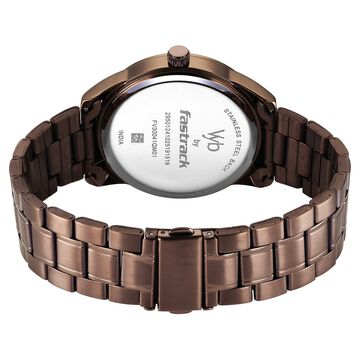 Vyb Drift By Fastrack Quartz Analog Brown Dial Brown Stainless Steel Strap Watch For Guys