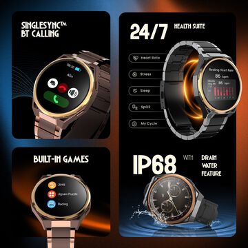 Fastrack Marvellous FX3 Smartwatch with 1.43" AMOLED Display, Slim 10.4mm Design, HRM, Additional Silicone Strap