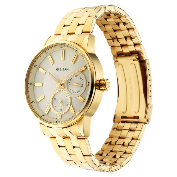 Titan Regalia Opulent White Dial Analog Stainless Steel Strap Watch for Men - image number 2