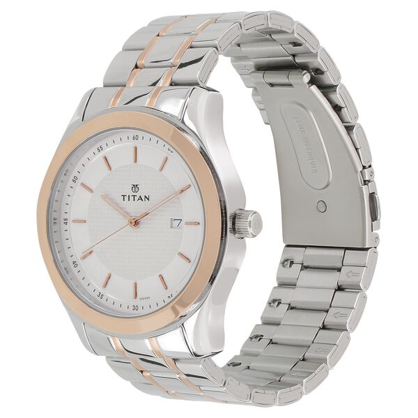 Titan Regalia Baron White Dial Analog with Date Stainless Steel Strap Watch for Men - image number 1